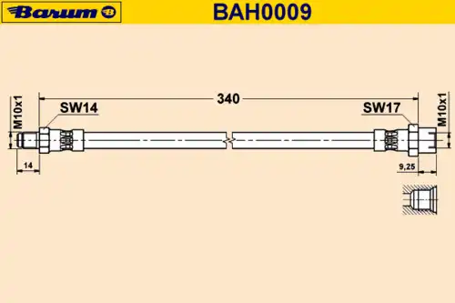 шланг тормозной перед. MB BAH0009 BARUM
