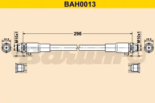 шланг тормозной перед. Audi BAH0013 BARUM