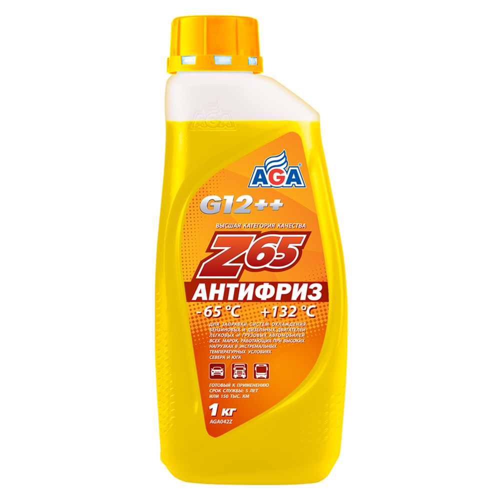 Антифриз AGA AGA042Z желтый готовый G12++ 1 кг