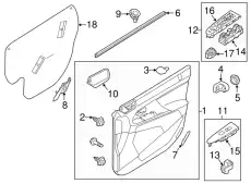 уплотнитель стекла двери 82241-3W000 KIA
