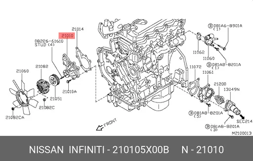 ДЕТАЛЬ 21010-5X00B NISSAN