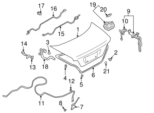 CLIP,TRUNK LID LOCKING MU481073 MITSUBISHI