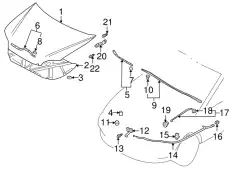 BOLT,HOOD HINGE MU240002 MITSUBISHI