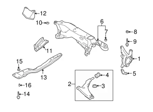 BOLT,FR AXLE CROSSMEMBER MU240023 MITSUBISHI