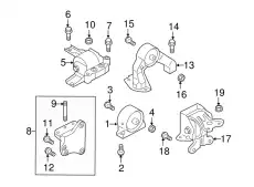 BOLT,ENG RR MOUNTING MF911716 MITSUBISHI