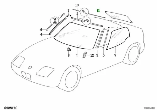 заднее стекло 51312292260 BMW