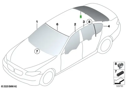 Заднее стекло Gruen 51317248143 BMW