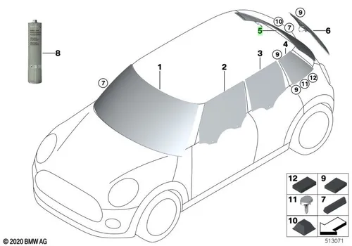 заднее стекло 51317374511 BMW