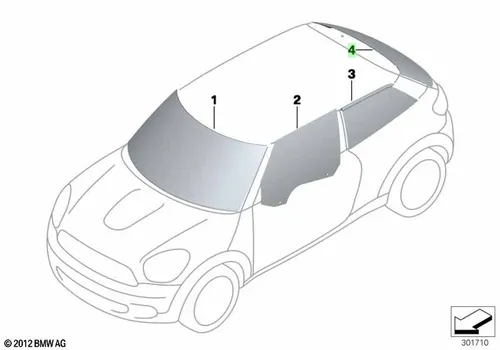 заднее стекло 51319808970 BMW