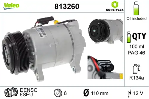 Компрессор, кондиционер 813260 VALEO