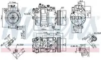 компрессор кондиционера BMW E90 05> 890070 NISSENS