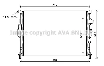 Радиатор системы охлаждения двигателя AVA FD2581