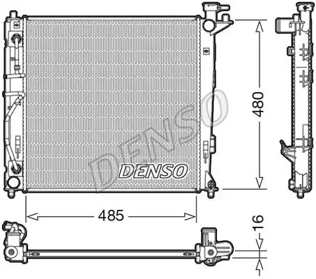 Радиатор системы охлаждения двигателя DENSO DRM41007