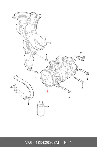 компрессор кондиционера Audi 1KD820803M VAG