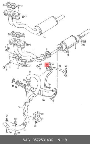 Хомут глушителя VAG 357253143C