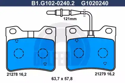 Колодки торм.пер./дат. B1G10202402 GALFER