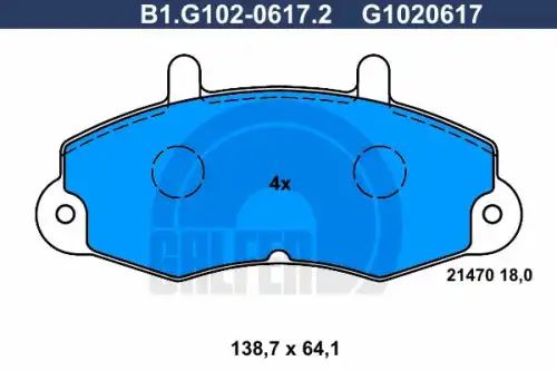Колодки торм.пер. B1G10206172 GALFER
