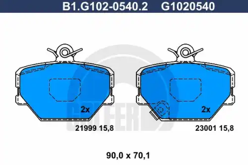 Колодки пер.SMART FORTWO/ROADSTER 2003 => B1G10205402 GALFER