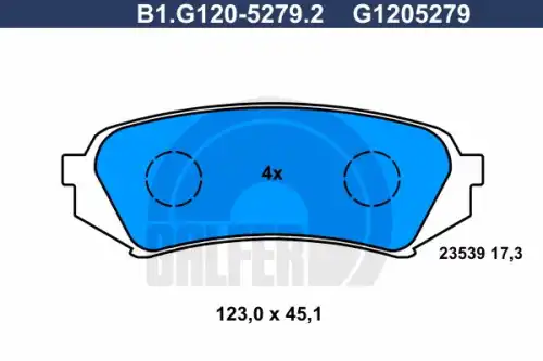 Тормозные колодки дисковые GALFER B1G12052792