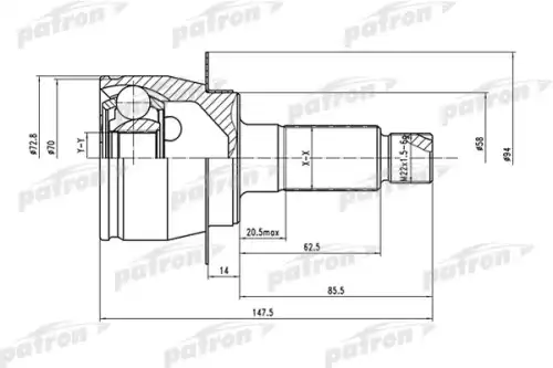 ШРУС PCV1558 PATRON