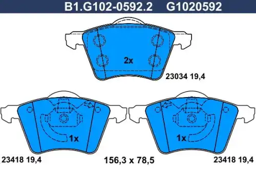 Колодки торм.пер./дат. B1G10205922 GALFER