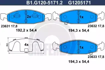 Колодки торм.пер. B1G12051712 GALFER