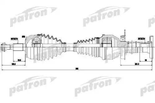 Полуось 38x883x26 PDS0384 PATRON