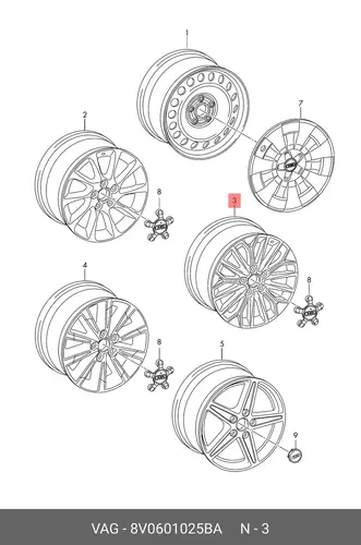 ДИСК АЛЮ UNIWHEELS 7JX16H2 ET40 8V0601025BA VAG