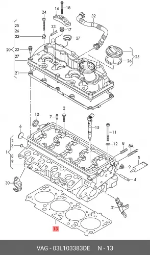 Прокладка ГБЦ VAG 03L103383DE