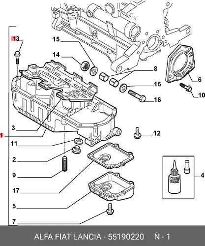 Поддон картера двигателя FIAT 55190220