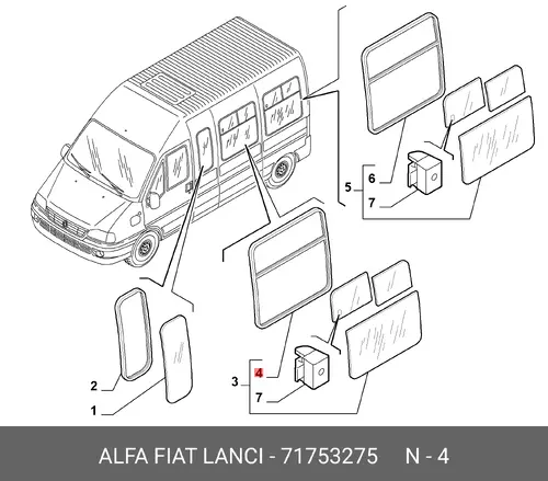 Уплотнитель двери FIAT 71753275