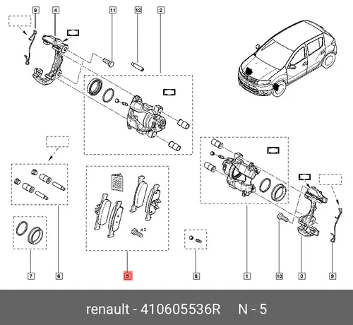 Тормозные колодки дисковые RENAULT 410605536R