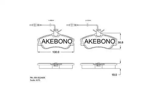Тормозные колодки дисковые AKEBONO AN-4324WK