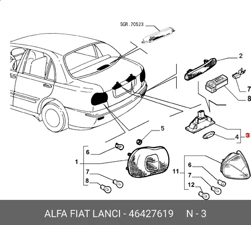 Фонарь габаритный FIAT 46427619