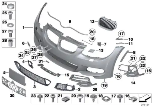 51112410006 К-т доп. элементов переднего бампера ! \BMW 3' E90, LCI, E91, E92, E93,