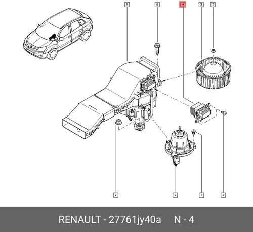 РЕЗИСТОР ОТОПИТЕЛЯ 27761JY40A RENAULT