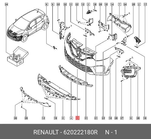 бампер передний kaptur 620222180R RENAULT