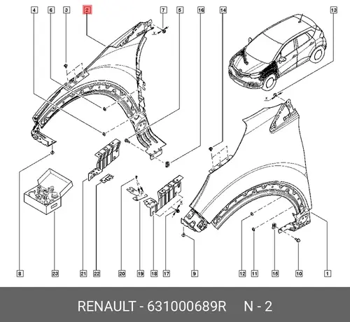 Крыло RENAULT 631000689R