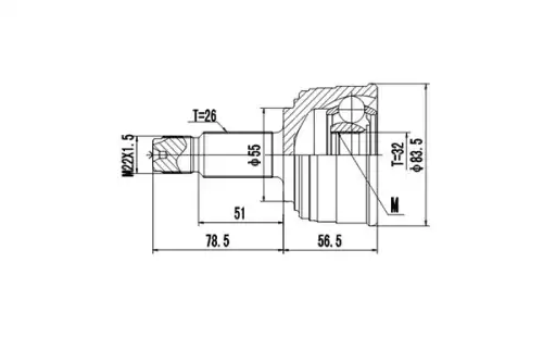 комплект ШРУСа DCV823063 DYNAMAX