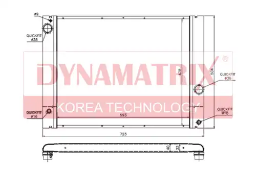 Радиатор системы охлаждения двигателя DYNAMAX DR60772