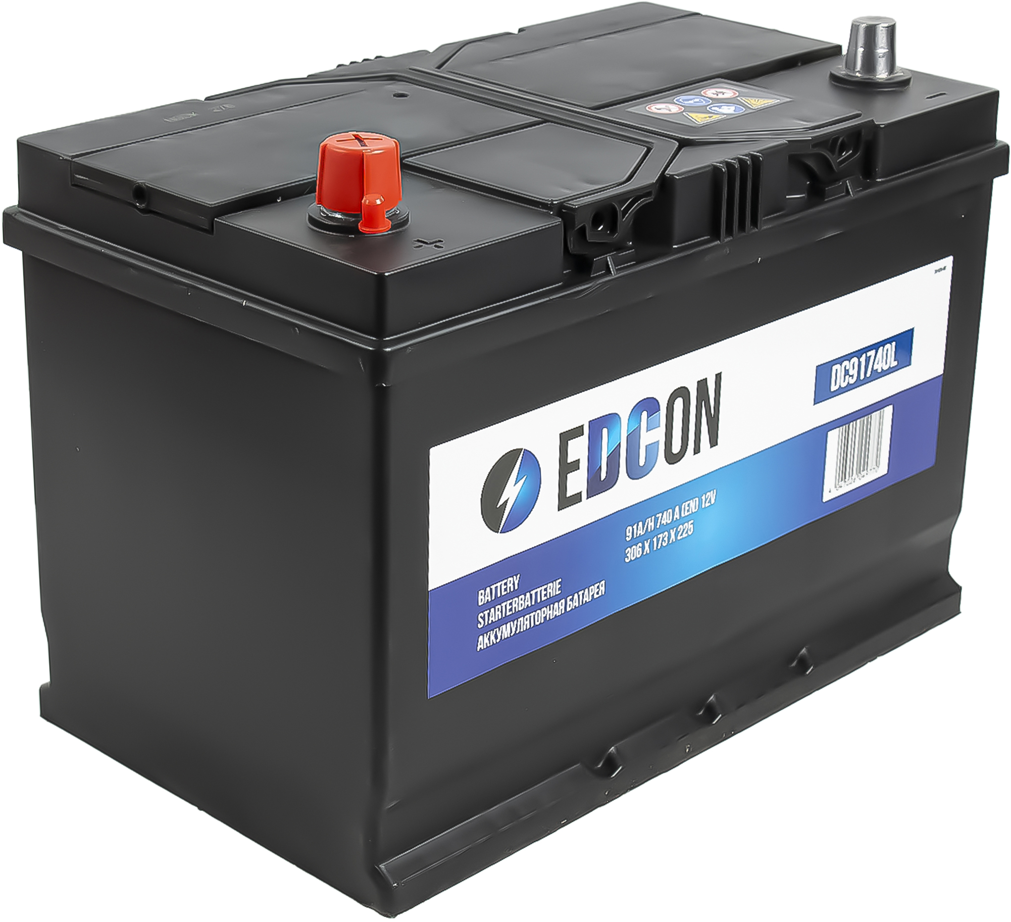 Аккумулятор EDCON DC91740L 91 Ач 740 А 306x173x225 мм 1 (+-) прямая