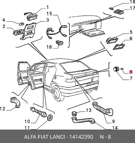 Автолампа FIAT 14142390