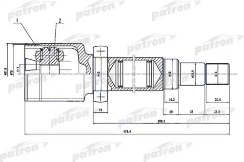 PCV1497 ШРУС внутренний PATRON
