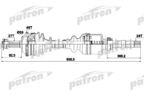 Вал приводной в сборе PATRON PDS0336