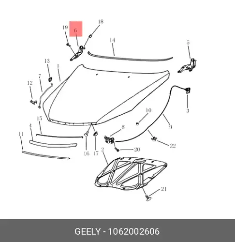 ПЕТЛЯ КАПОТА ПРАВАЯ 1062002606 GEELY