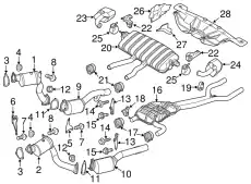 ТРУБА ВЫХЛОПНАЯ 95811125115 PORSCHE
