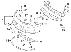 ОБШИВКА ПЕРЕДНЕГО БАМПЕРА 98150519181 PORSCHE