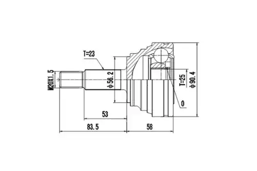 КОМПЛЕКТ ШРУСА DCV850026 DYNAMAX