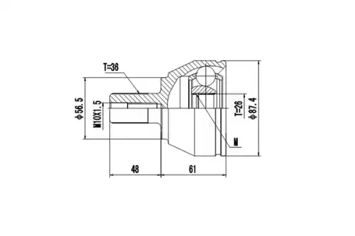  КОМПЛЕКТ ШРУСА DCV899288 DYNAMAX