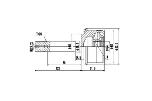 КОМПЛЕКТ ШРУСА DCV827002 DYNAMAX